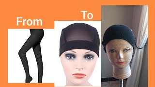 how to make a DIY wig cap using leggings