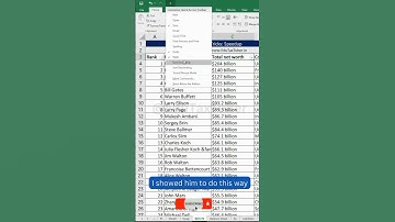 #shorts #excel Excel Tips quickly sort data