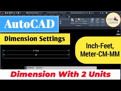 AutoCAD Dimension in 2 Different Units in Same Drawing | Dimension in All Units | CAD CAREER