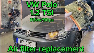 VW Polo air filter change DIY VW Polo luft filter wechseln Volkswagen Polo 6R 6C 1.2 TSI CJZC