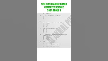lahore board 9th class computer science 2024 group 1 past paper #lahoreboard #9thclass #2024