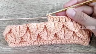 DIY Tutorial crochet phone bag - Crocodile stitch