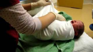 Lucas` first bath