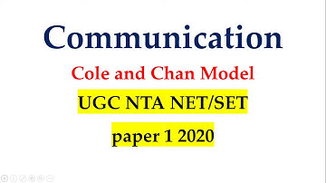 Cole and Chan Model | Communication | UGC NTA NET/SET paper 1 2020
