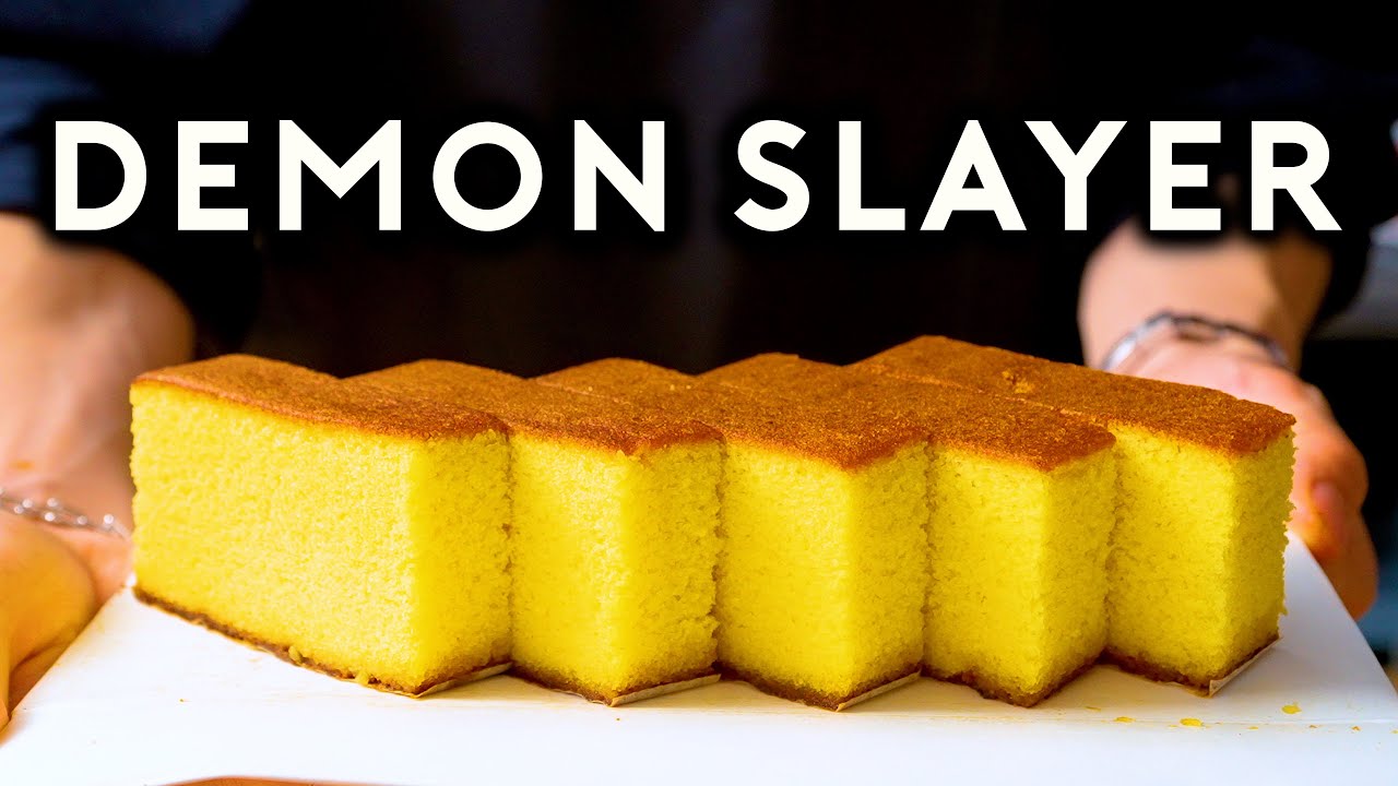 ⁣How to Make the Castella Cake from Demon Slayer | Anime with Alvin