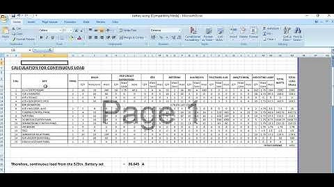 Battery Sizing Calculation in Excel (Part-3)