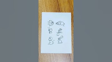 Drawing with number 3 🥰🤗  Fish 🐟 Rat 🐀 Rabbit 🐰 Monkey 🐒 bird 🐦 Butterfly 🦋 #art #drawing #shorts