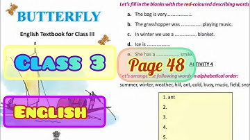 Lesson 3 Unit I || Activity 3 & 4 || Butterfly Class 3 English Page 48 || West Bengal board