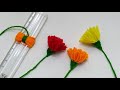 Amazing woolen yarn flower making with scale  easy hand embroidery flower tutorial