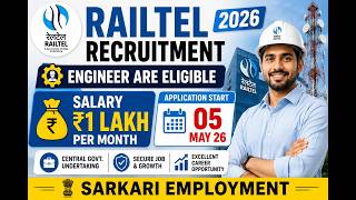 RailTel Recruitment 2026 | Engineer Vacancy | ₹1 Lakh Salary | Application Started 05 Jun 26