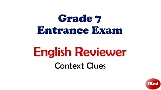 English Reviewer For Incoming Grade 7 Entrance Exam