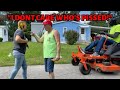 Homeowner CONFRONTS us while mowing says, "IT