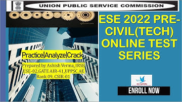 ESE 2022 PRE-CIVIL(TECH)  FULL ONLINE TEST  SERIES|SCHEDULE