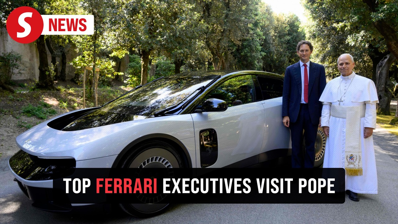 Pope Leo gets first taste of Ferrari's first all-electric car