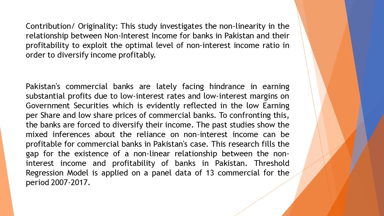 Evidence of Non Linear Relationship between Non Interest Income and Profitability of Commercial Bank