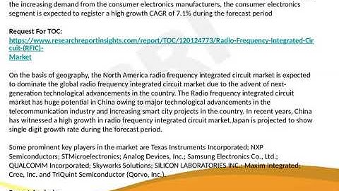 Radio Frequency Integrated Circuit RFIC Market 2025