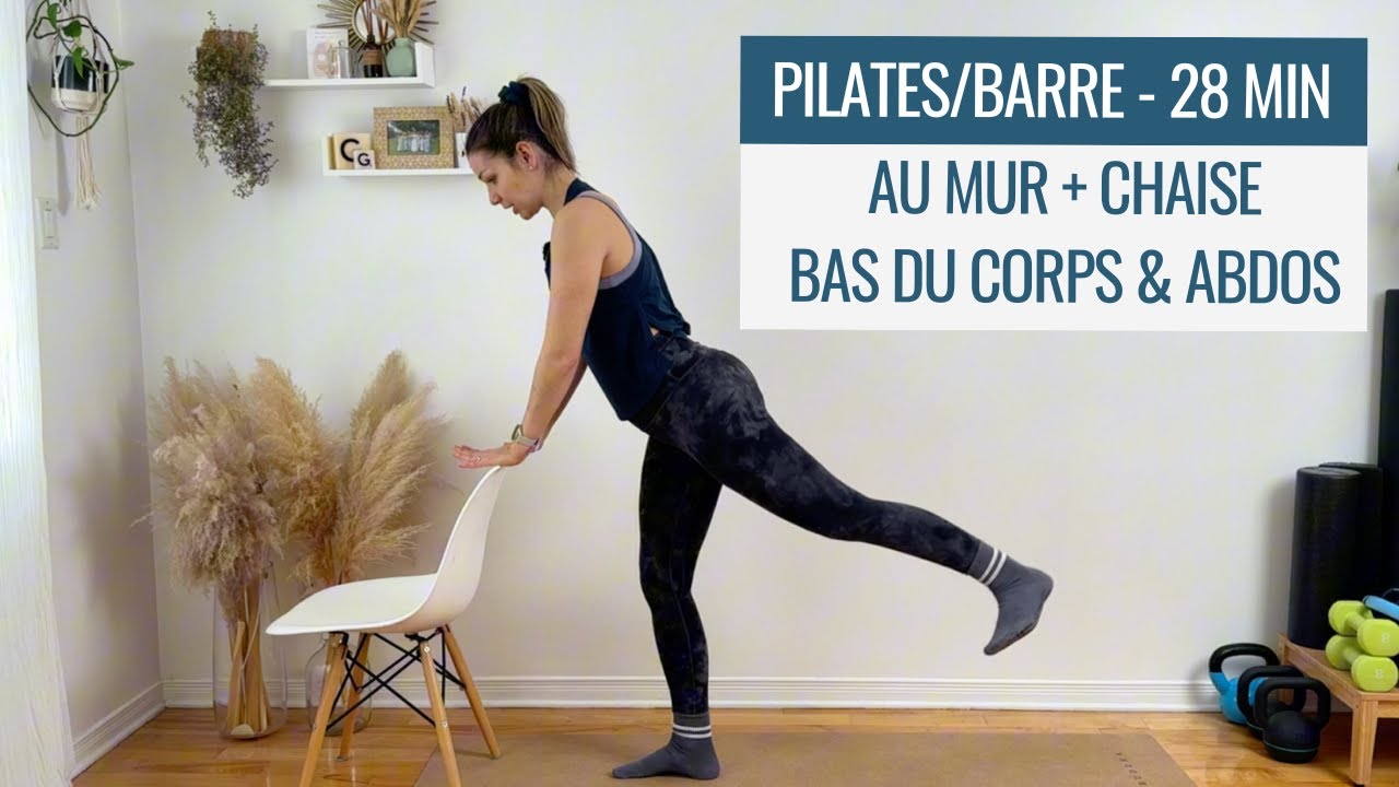 Pilates - Barre au mur et avec chaise | abdos + fessiers