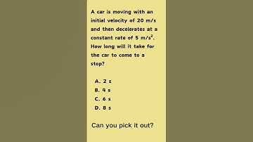 A car is moving with an initial velocity of 20 ms and then decelerates at a constant rate o#shorts#