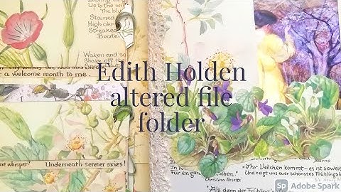 Edith Holden altered file folder flip through