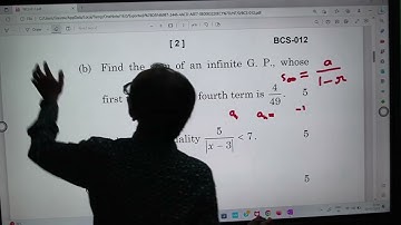 bcs012 Basic Mathematics Term End Examination December 2022 | Find the sum of an infinite GP whose