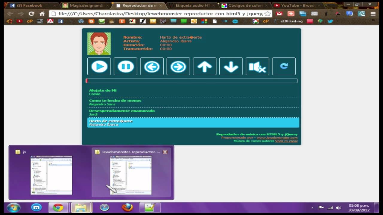 Como implementar un reproductor.(hecho con html y jquery).en tu web ...