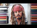 Drawing Captain Jack Sparrow (Johnny Depp) Pirates of the Caribbean | Fame Art