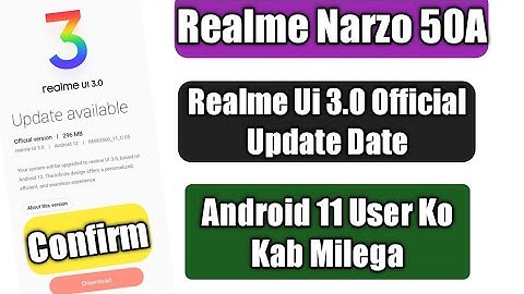 Realme Narzo 50A Android 12 Official Update Date | Realme Ui 3.0 Official Update