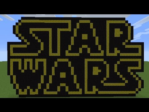 Star Wars Logo Minecraft Pixel Art Speed Build Youtube