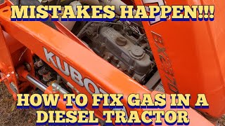 He put GAS in his DIESEL Tractor! Let's fix it!