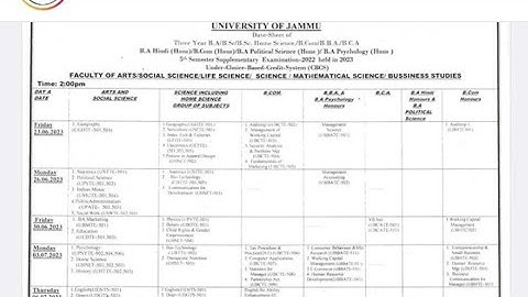 Jammu University out 🥺Another New Datesheet.   5th sem. 👉🤔..2nd 4th. 6th. also.