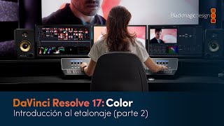 Etalonaje avanzado
Hemos creado cinco tutoriales para este módulo del programa que explican cómo usar el color de manera artística y creativa. Esta serie ha sido desarrollada con la ayuda de instructores certificados y brinda todos los conocimientos necesarios a fin de emplear herramientas para correcciones primarias y secundarias, etalonar imágenes de alto rango dinámico y lograr un balance cromático excepcional en tu próximo proyecto.
Descubre las funciones avanzadas del módulo Color y aprende a configurar la gestión cromática, estructurar ajustes mediante el editor de nodos, trabajar con archivos RAW y etalonar imágenes de amplio rango dinámico.
Para aprovechar estos tutoriales y poder seguir las lecciones, te recomendamos descargar el material disponible en http://bmd.link/es/dw7x3M. Asimismo, puedes obtener la última versión de DaVinci Resolve en nuestro sitio web: https://www.blackmagicdesign.com/es/products/davinciresolve Etalonaje avanzado