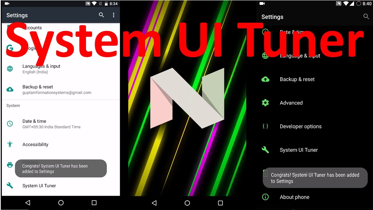 how to enable and remove system ui tuner (Android Marshmallow, Nougat Tips  and tricks 2016) - YouTube