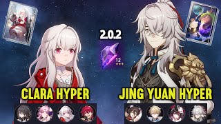 (F2P) E2 CLARA Hyper & E0 JING YUAN SPARKLE Hyper | 2.0.2 MoC Stage 12 | Honkai Star Rail