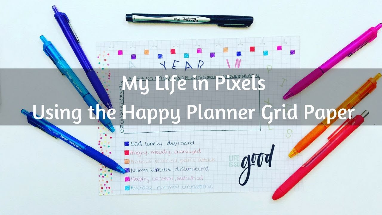 my life in pixels tracker diy using happy planner graph paper youtube graph paper planner