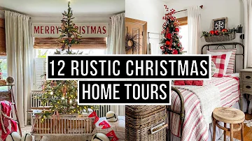 12 Antique Farmhouse Christmas Home Tours - Music Only!