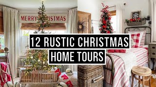 12 Antique Farmhouse Christmas Home Tours  Music Only!