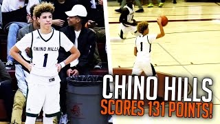 LaMelo Ball SHOOTS FROM HALFCOURT MID GAME + LiAngelo DROPS 65 POINTS! Chino Hills VS Foothill