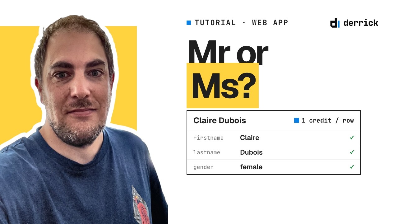Find gender from a name and split first and last names (tutorial)