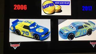 Piston cup racers sponsors comparison cars and cars 3 (except rust-eze)