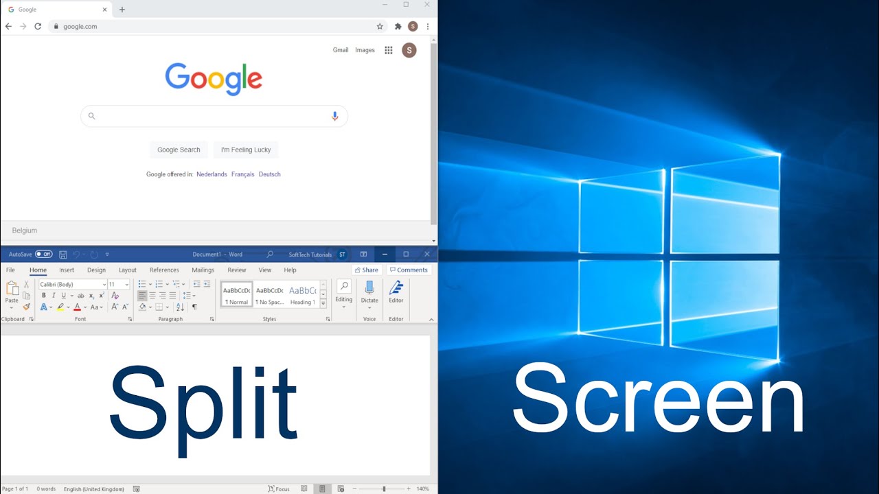 Split Screen Windows 10 Keyboard Shortcuts Youtube