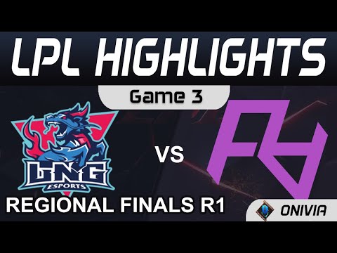 LNG vs RA Highlights Game 3 LPL Regional Finals R1 2021 LNG Esports vs Rare Atom by Onivia