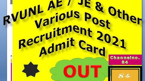Rajasthan RVUNL AE   JE and Other Post Admit Card 2021 OUT