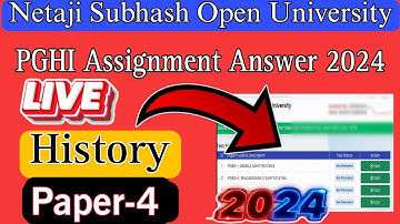 nsou pg assignment 2024 |nsou PGHI-4 Assignment answer | PG history paper-4 Assignment answer#PGHI-4