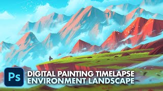 Vibrant Landscape Digital Painting - Process Timelapse