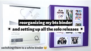 ☼ reorganizing my bts binder ☀︎ and setting up all their solo releases ☼