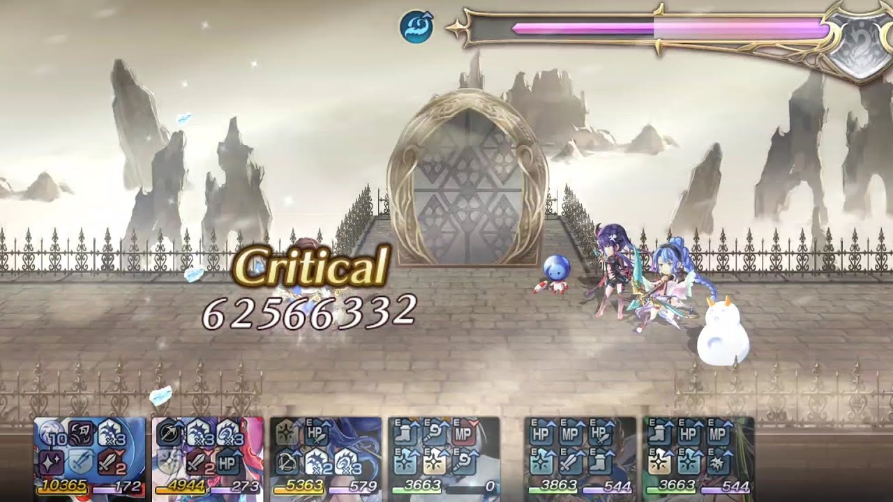 AnotherEden - LaClair true manifest 4 turn no AF kill ft. Yukino Snowman form