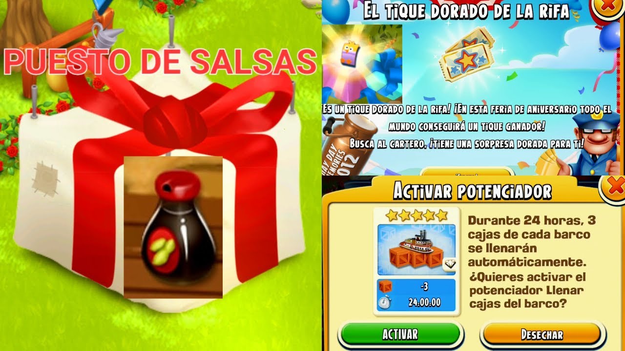 Hay Day/ Level 54 PUESTO DE SALSAS EL TIQUE DORADO DE LA RIFA 🎫#hayday