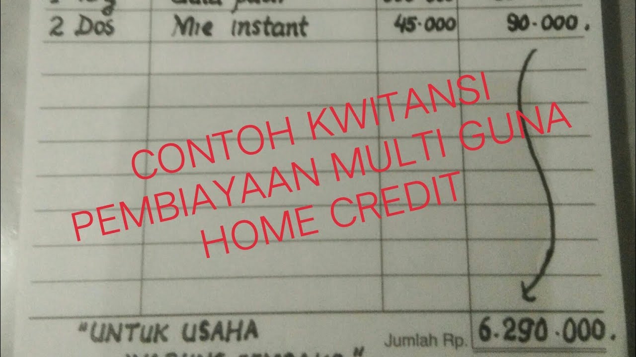 Contoh kwitansi modal usaha home credit#kwitansi home credit#cara