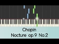 Chopin  nocturne op9 no2  easy piano tutorial finger hints