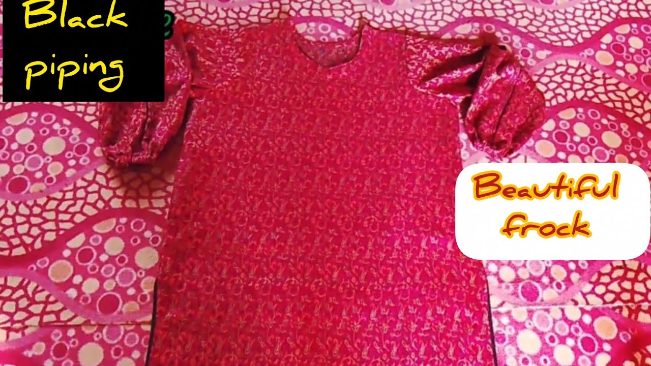 Black piping on Frock #fashion #trending#kashmiri #fashionndesigns 